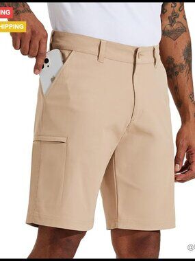 Men's Quick Dry Stretch Golf Cargo Shorts with UPF 50+ Protection